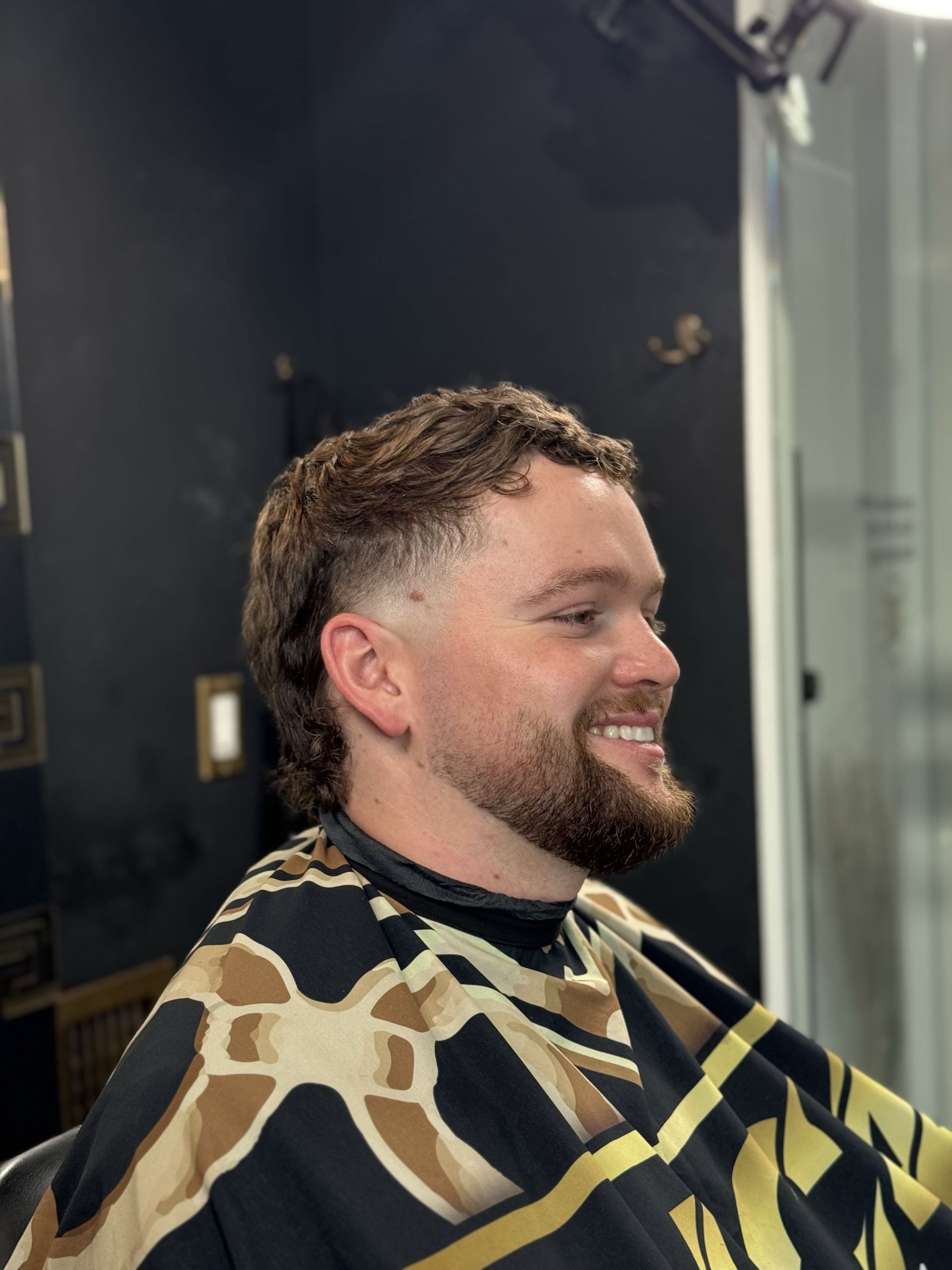 Finished haircut in the studio.